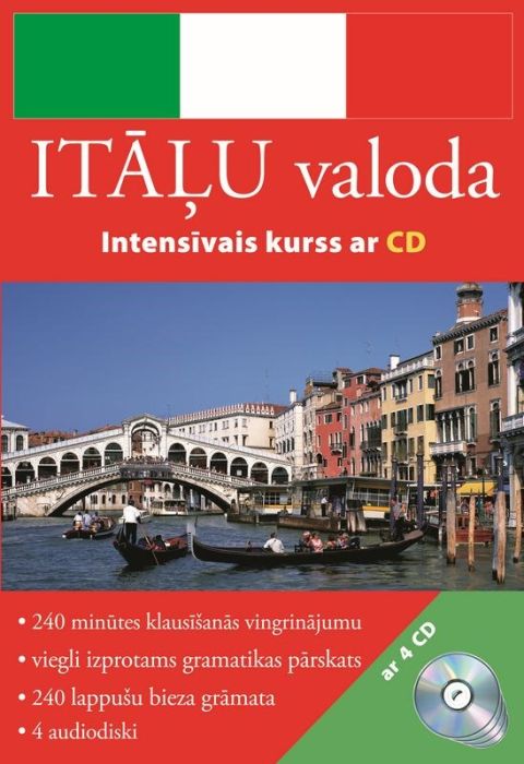 Intensīvais kurss. Itāļu valoda. (Kastē 4 CD, gramatikas pārskats un klausīšanās vingrinājumi)