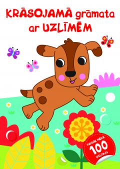 Krāsojamā grāmata ar uzlīmēm. 3+ (kucēns)