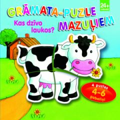 Grāmata-puzle mazuļiem. Kas dzīvo laukos?