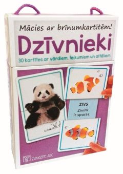 Mācies ar brīnumkartītēm! 30 kartītes ar vārdiem, teikumiem un attēliem. Dzīvnieki